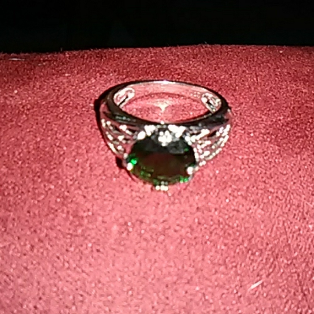 Sterling Silver Emerald Quartz Ring